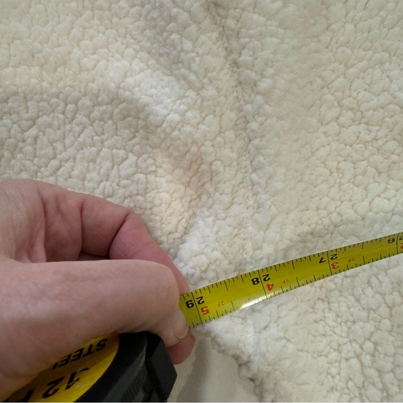 Old Navy Women’s Sherpa Teddy Jacket Fuzzy Fleece Coat Zip Up Ivory XL - Picture 10 of 16